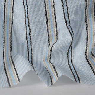 Gingham pink seersucker fabric