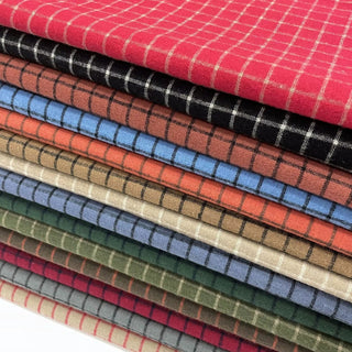 Pile of flannel fabric stacked