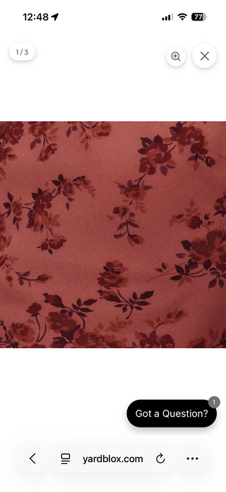 image of georgette fabric in red and rose pattern