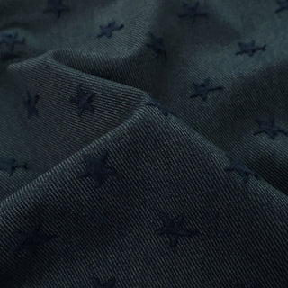 Yardblox Exclusive Made in Japan HOKKOH Stars Multi Color Non-Stretch Embroidery Cotton Bull Denim Twill DS21522