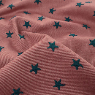 Yardblox Exclusive Made in Japan HOKKOH Stars Multi Color Non-Stretch Embroidery Cotton Bull Denim Twill DS21522