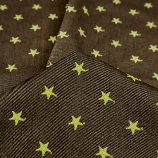 Yardblox Exclusive Made in Japan HOKKOH Stars Multi Color Non-Stretch Embroidery Cotton Bull Denim Twill DS21522