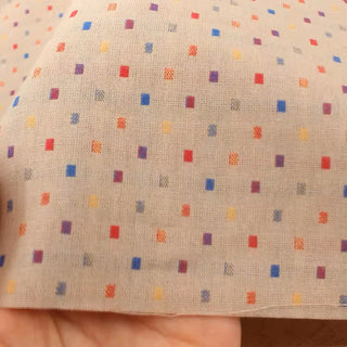 2026 version Yardblox Exclusive Made in Japan Fashion Designer Geometric Khaki/Multi Color Non-Stretch Cotton Dobby Jacquard  B017432