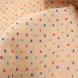 2026 version Yardblox Exclusive Made in Japan Fashion Designer Geometric Khaki/Multi Color Non-Stretch Cotton Dobby Jacquard  B017432