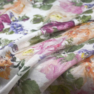 2026 Version Yardblox Exclusive Made in Italy Fashion Designer Floral White/Multi Color Non-Stretch Cotton Tencel™ / Lyocell Blended Plain Woven DS25511