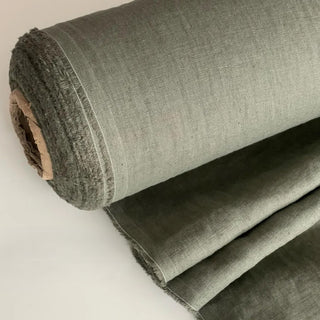 Made In France Premium Quality Solid Multi Color Non-Stretch Washed / Softened Organic Linen Plain Woven DS00511 -180/220 GSM