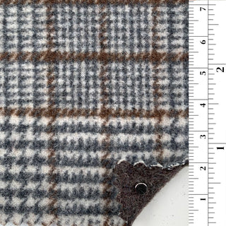 Premium Glen/Wales Check Wool Polyester Blended Double Faced Melton B006313