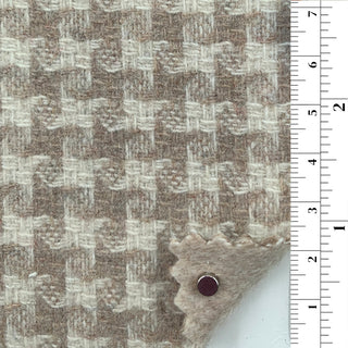 Premium Houndstooth Wool Polyester Blended Double Faced Melton B006323