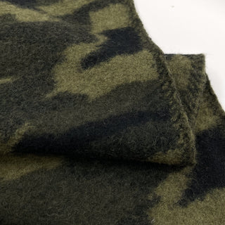 Yardblox Exclusive Japanese Fashion Designer Camouflage Green Stretch Wool Polyester Blended Knit Coating / Jacketing B017597