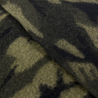 Yardblox Exclusive Japanese Fashion Designer Camouflage Green Stretch Wool Polyester Blended Knit Coating / Jacketing B017597