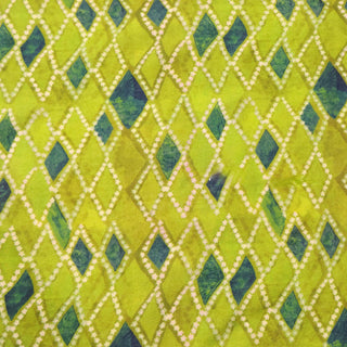 Japanese Fashion Designer Geometric Green Non-Stretch Tencel™ / Lyocell Linen Blended Plain Woven B017598