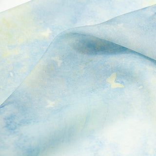Japanese Fashion Designer Butterfly Blue Non-Stretch Linen Tencel™ / Lyocell Blended Plain Woven B017602