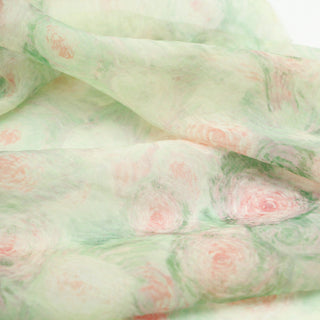 Japanese Fashion Designer Floral Green Non-Stretch Linen Tencel™ / Lyocell Blended Plain Woven B017605