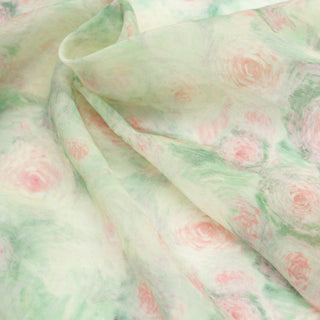 Japanese Fashion Designer Floral Green Non-Stretch Linen Tencel™ / Lyocell Blended Plain Woven B017605