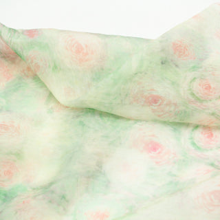 Japanese Fashion Designer Floral Green Non-Stretch Linen Tencel™ / Lyocell Blended Plain Woven B017605
