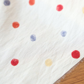 Japanese Fashion Designer Polka Dot Off-White Non-Stretch Linen Tencel™ / Lyocell Blended Plain Woven B017608