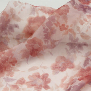 Japanese Fashion Designer Floral Red Non-Stretch Linen Tencel™ / Lyocell Blended Plain Woven B017609