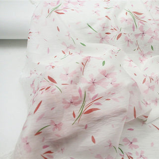 Japanese Fashion Designer Floral White Non-Stretch Linen Tencel™ / Lyocell Blended Plain Woven B017610
