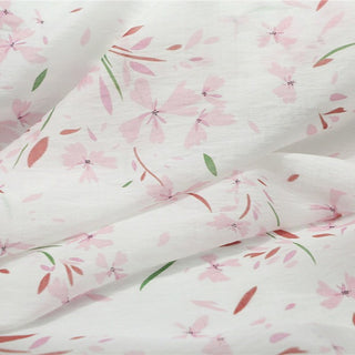Japanese Fashion Designer Floral White Non-Stretch Linen Tencel™ / Lyocell Blended Plain Woven B017610