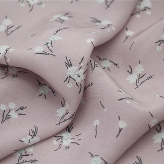 Japanese Fashion Designer Floral Purple Non-Stretch Tencel™ / Lyocell Cotton Blended Plain Woven B017612