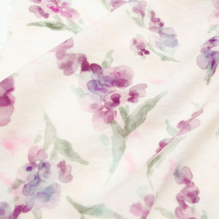 Japanese Fashion Designer Floral Purple Non-Stretch Linen Tencel™ / Lyocell Blended Plain Woven B017616
