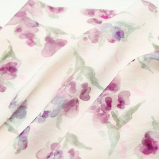 Japanese Fashion Designer Floral Purple Non-Stretch Linen Tencel™ / Lyocell Blended Plain Woven B017616