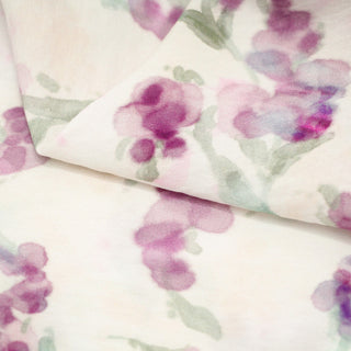 Japanese Fashion Designer Floral Purple Non-Stretch Linen Tencel™ / Lyocell Blended Plain Woven B017616