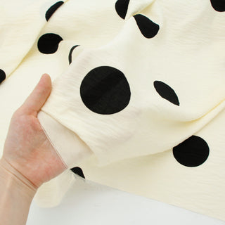 Japanese Fashion Designer Polka Dot Off-White Non-Stretch Linen Tencel™ / Lyocell Blended Plain Woven B017617