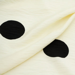 Japanese Fashion Designer Polka Dot Off-White Non-Stretch Linen Tencel™ / Lyocell Blended Plain Woven B017617