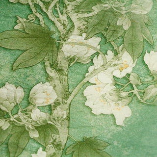 Japanese Fashion Designer Floral Green Non-Stretch Linen Tencel™ / Lyocell Blended Plain Woven B017618