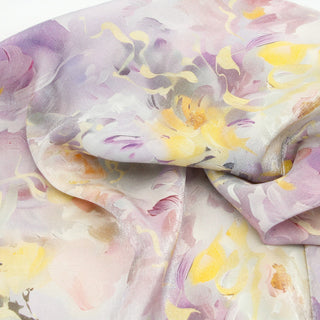 Japanese Fashion Designer Floral Purple Non-Stretch Sheen Linen Tencel™ / Lyocell Blended Plain Woven B017620