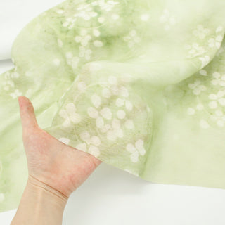Japanese Fashion Designer Floral Green Non-Stretch Linen Tencel™ / Lyocell Blended Plain Woven B017625
