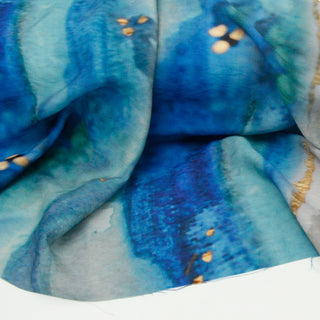 Japanese Fashion Designer Abstract Blue Non-Stretch Linen Tencel™ / Lyocell Blended Plain Woven B017628
