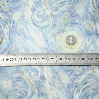 Japanese Fashion Designer Abstract Blue Non-Stretch Linen Tencel™ / Lyocell Blended Plain Woven B017629