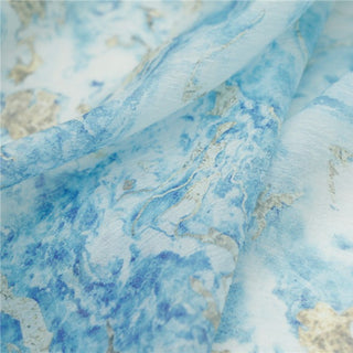 Japanese Fashion Designer Abstract Blue Non-Stretch Linen Tencel™ / Lyocell Blended Plain Woven B017634