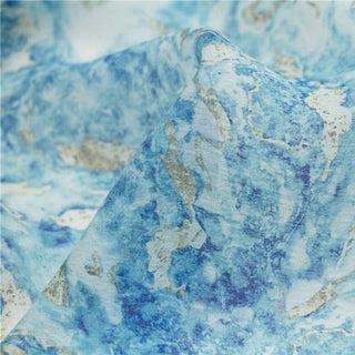 Japanese Fashion Designer Abstract Blue Non-Stretch Linen Tencel™ / Lyocell Blended Plain Woven B017634