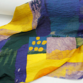 Japanese Fashion Designer Abstract Multi Color Non-Stretch Linen Tencel™ / Lyocell Blended Plain Woven B017637