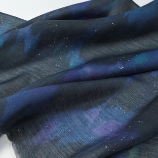 Japanese Fashion Designer Abstract Blue Non-Stretch Linen Tencel™ / Lyocell Blended Plain Woven B017638