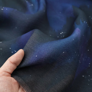 Japanese Fashion Designer Abstract Blue Non-Stretch Linen Tencel™ / Lyocell Blended Plain Woven B017638