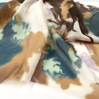 Japanese Fashion Designer Tie Dye Multi Color Non-Stretch Linen Tencel™ / Lyocell Blended Plain Woven B017641