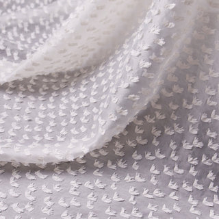 Japanese Fashion Designer Solid White Non-Stretch Fringe Linen Tencel™ / Lyocell Blended Plain Woven B017644