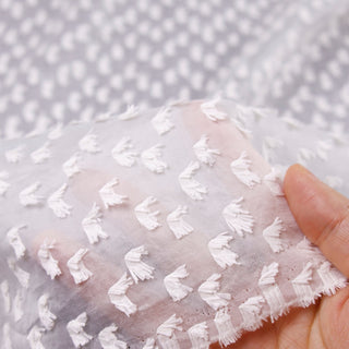 Japanese Fashion Designer Solid White Non-Stretch Fringe Linen Tencel™ / Lyocell Blended Plain Woven B017644