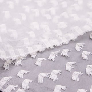 Japanese Fashion Designer Solid White Non-Stretch Fringe Linen Tencel™ / Lyocell Blended Plain Woven B017644