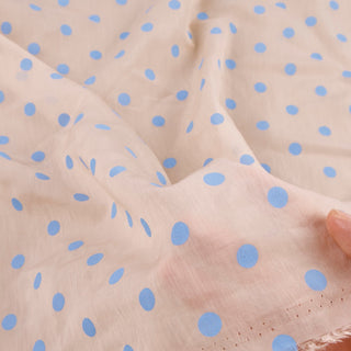 Japanese Fashion Designer Polka Dot Pink Non-Stretch Linen Tencel™ / Lyocell Blended Plain Woven B017645