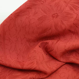 Japanese Fashion Designer Floral Red Non-Stretch Tencel™ / Lyocell 100.0% Cotton Blended Dobby Jacquard B017647