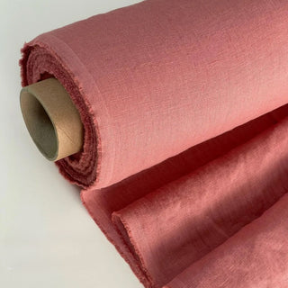 Made In France Premium Quality Solid Multi Color Non-Stretch Washed / Softened Organic Linen Plain Woven DS00510 -180/220 GSM