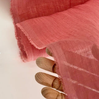 Made In France Premium Quality Solid Multi Color Non-Stretch Washed / Softened Organic Linen Plain Woven DS00516 -130 GSM