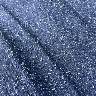 Yardblox Exclusive Japanese Fashion Designer Solid Blue Non-Stretch Distressed Cotton Denim Twill DS00501