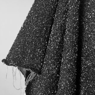 Yardblox Exclusive Japanese Fashion Designer Solid Black Non-Stretch Distressed Cotton Denim Twill DS00502