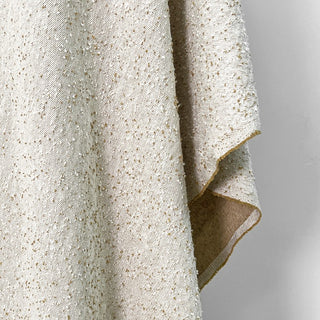 Yardblox Exclusive Japanese Fashion Designer Solid Off-White Non-Stretch Distressed Cotton Denim Twill DS00503